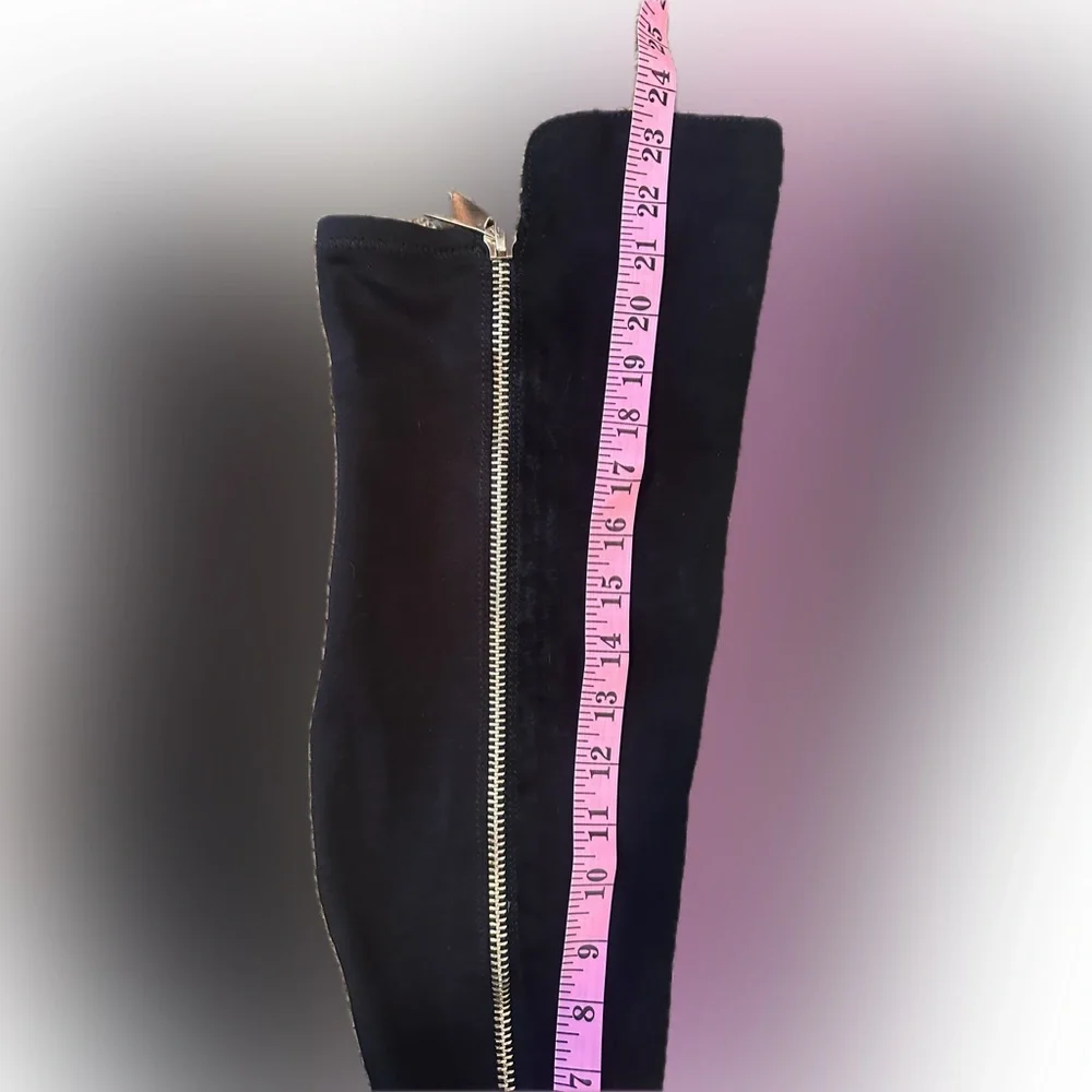 💫 BAMBOO Monterey-05 Over-The-Knee Boots - Women's Size 8 | Black Faux Suede 💫